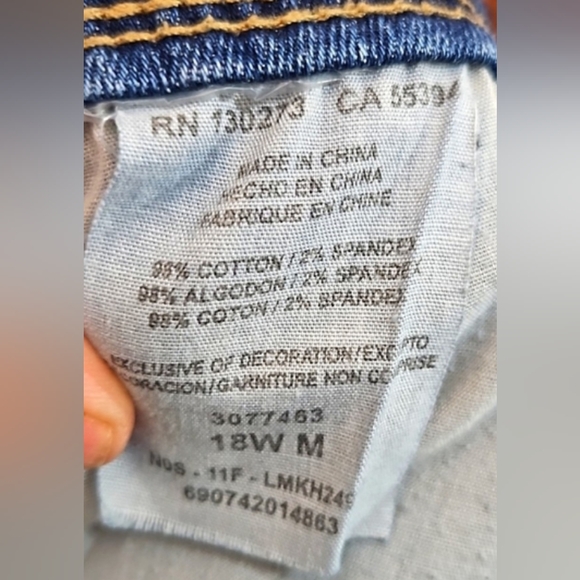 Lee Women's Denim Jeans Size 18W - Picture 9 of 11